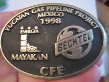 1998 YUCATAN GAS PIPELINE PROJECT MEXICO BELT BUCKLE -HANDMADE GW-13