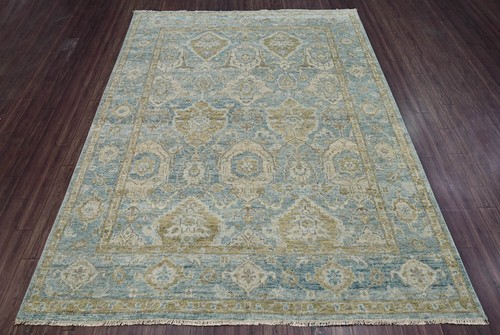 Alfombra de área oriental tradicional LoomBloom Aqua anudada a mano tradicional Oushak de lana multitamaño - Imagen 22 de 60