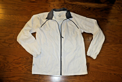 S MENS   ELEVATE  WHITE TOP WINDBREAKER   OUTER JACKET SPORTS CASUAL FULL ZIP