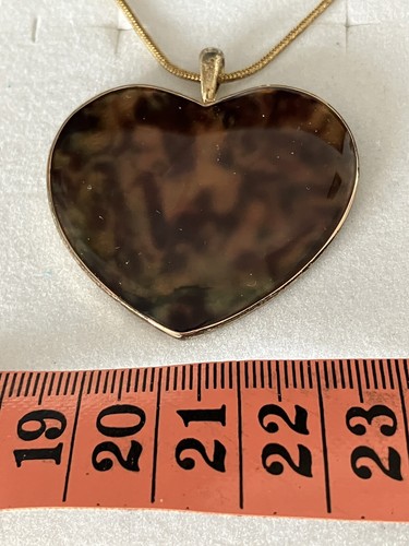 M&S Heart Shape Brown Enamel pendant necklace
