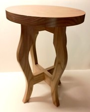 Sgabello/tavolino in frassino massello - lavorazione artigianale (A)