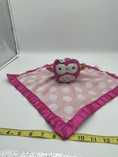 Circo Pink Owl Security Baby Blanket Lovey Polka Dots Satin Trim