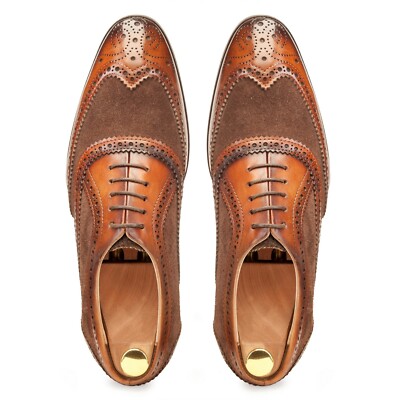 Size 9 - Manwalk Men\'s Wingtip Full Grain Leather & Suede Handcrafted Patina Manwalk Men main image 2
