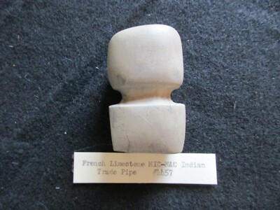 NATIVE AMERICAN CEREMONIAL STONE PIPE, MIC-MAC TRADE PIPE,     PE-0823*-273