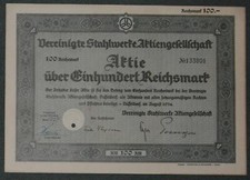 United Stahlwerke Aktiengesellschaft 1934 100 RM