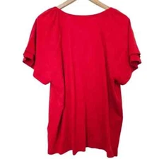 Rafaella Ladies Knit V-Neck Top - True Red L NWT