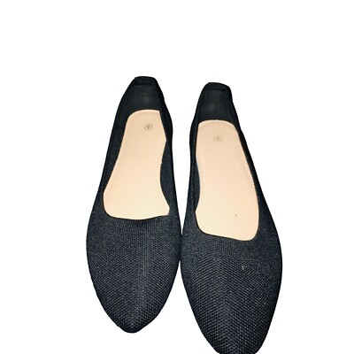 Slip-on Stretch Mesh Knitted Ballet Flat Size 9 Black Leisure Summer Shoe WS102