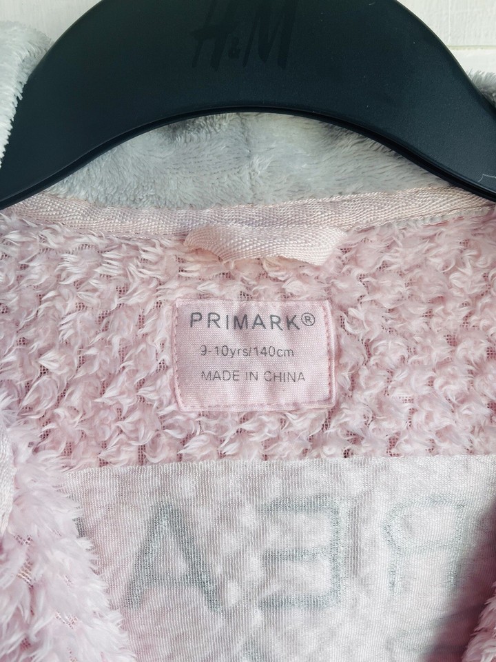 Primark Pink Hooded Dressing Gown Robe Age 89 eBay