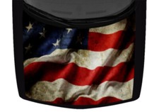 Distressed American Flag Waving Truck Hood Wrap Vinyl Car Graphic Decal 58