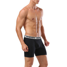 Mens Underwear 100 cotton Classic Boxer Briefs 7" Black US size S M L XL XXL