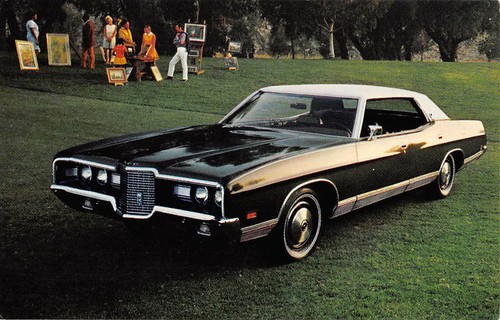 1971 FORD LTD BROUGHAM 2-DOOR HARDTOP & 4 DOOR HARDTOP CARS, 2 CHROME ADV PC's,  - Picture 3 of 4