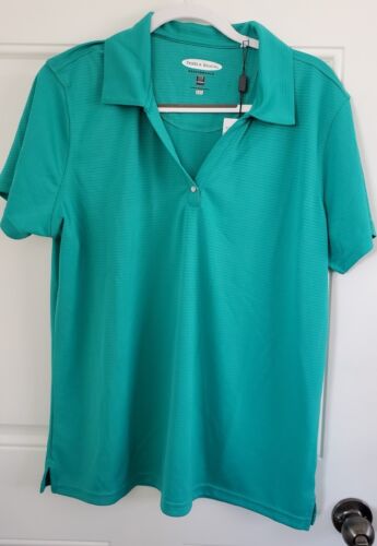 Woman’s Pebble Beach Performance Green Short Sleeve Polo Shirt - Size 2XL
