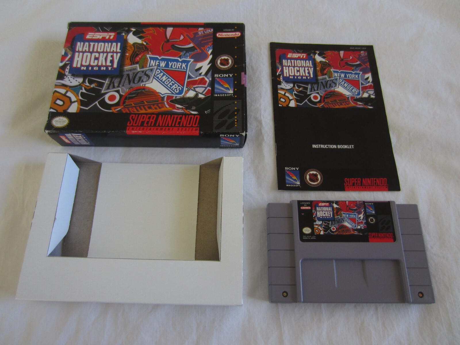 ESPN National Hockey Night (SNES) Super Nintendo CIB Complete Box 1994 Sony RARE