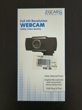 ZGear Connect Webcam Full HD Resolution 1080p USB Black Manual Focus