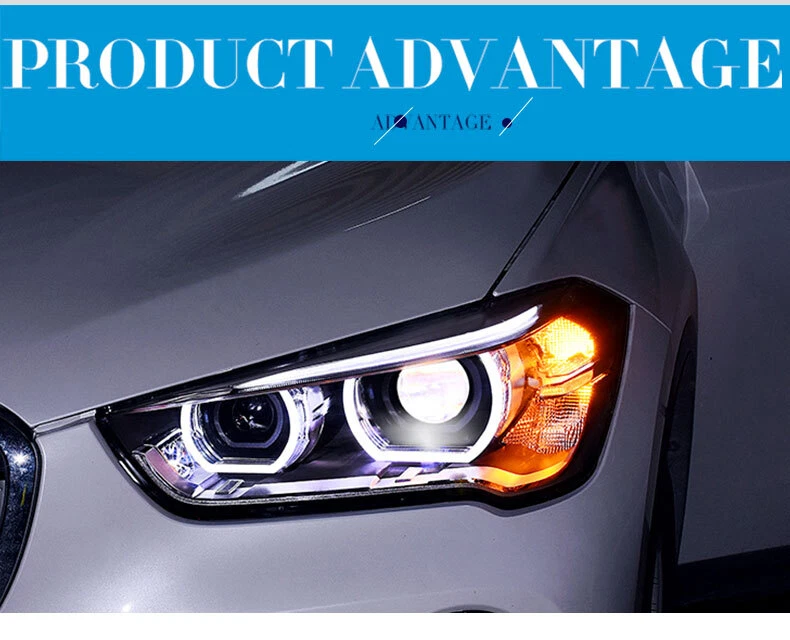 2Pcs For BMW X1 Headlights assembly LED Lens Projector LED DRL 2016-2020 - Imagem 2 de 4