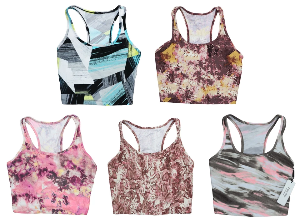 Calvin Klein Performance Printed Racerback Women's Crop Tank Top NWT