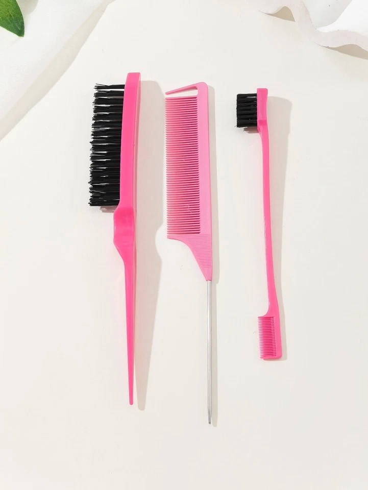 Comb for Edge Back Grooming Teasing Brush Slick Brush Set Bristle Hair Brush - Image 4 of 4