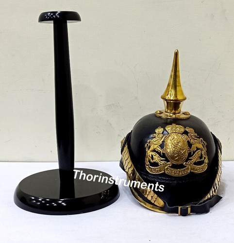 German Pickle Hub Prussian Helmet,Kaiser Hat Handmade Armor Military Costumes - Picture 3 of 3