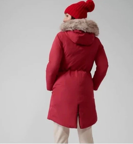 NWOT Athleta Outbound Parka Coat L Hooded Red Rainout Sz. Large NEW $349 - Picture 3 of 8