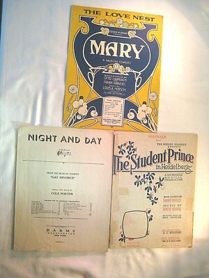 Lot 3 Vtg Piano Sheet Music Serenade The Love Nest Cohan Night and Day Porter