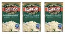Idahoan ROASTED GARLIC Instant Mashed Potatoes 4oz (3 Pack)