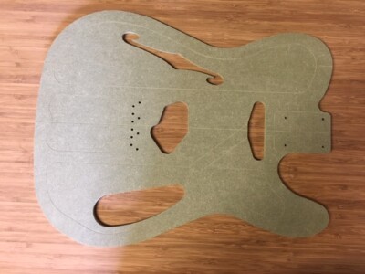 Gitarrenkörper Schablone 10 mm schwarz Valchromat MDF (kompatibel Telecaster) Thinlines