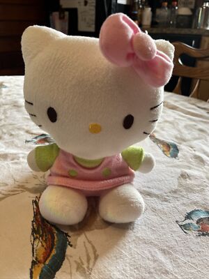 hello kitty pink dress plush 8" (Hello Kitty Tartan Series) Measures about 6 wide x 5 tall 6 2010 Hello Kitty Plush