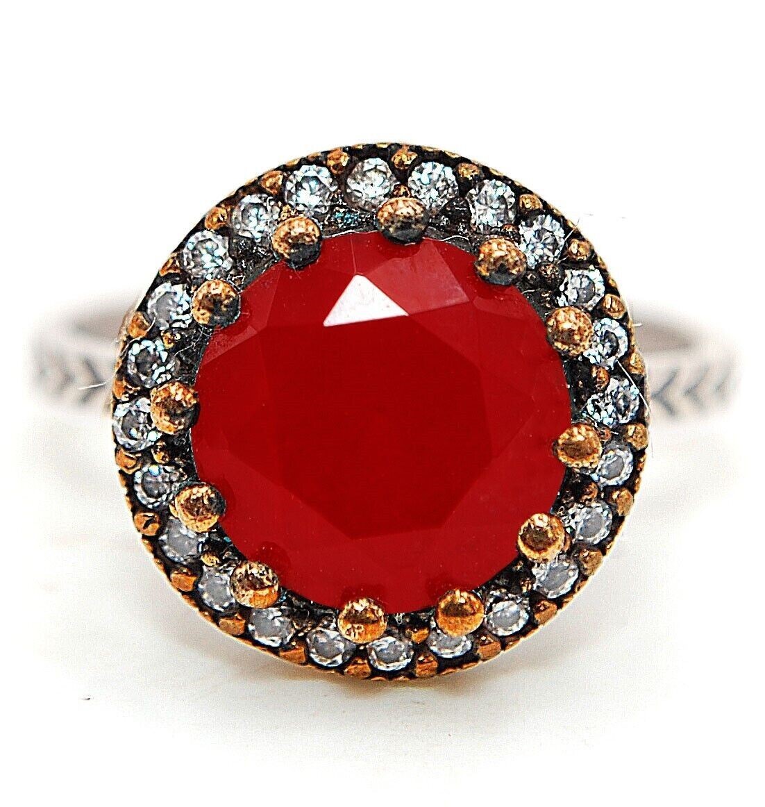 Exquisite Ottoman Empire Inspired 4CT Ruby 925 Sterling Silver Ring Size 8.5 HB1-2