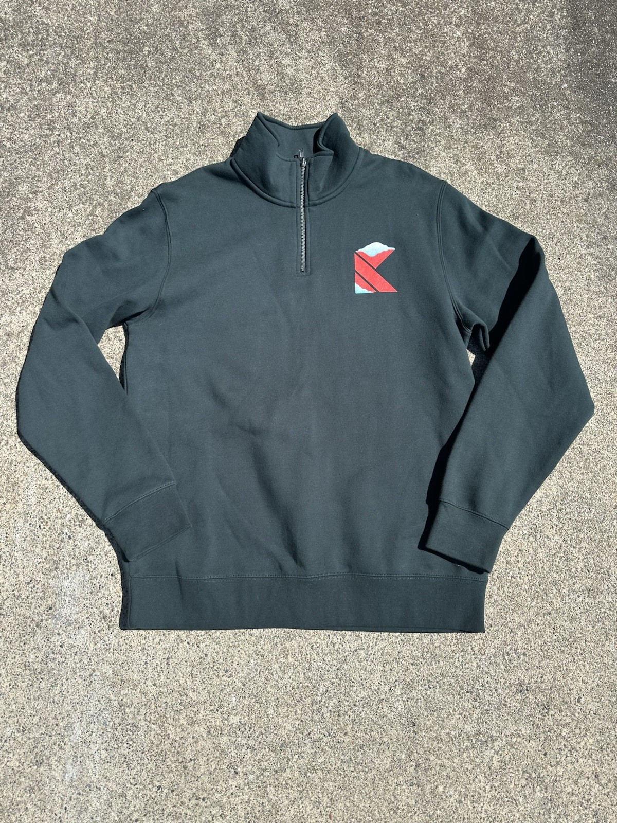 1/4 Zip Sweatshirt Men’s Green Mistletoe Gorpcore Christmas Ski