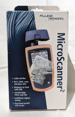 Fluke Networks MicroScanner2 Cable Verifier RJ-45 10/100/1000 Base-T MS2-100 NEW