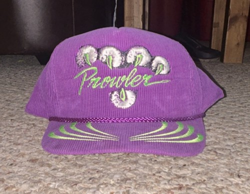 Prowler Corduroy Cap Purple Green White Embroidered Design Men's Hat