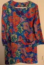 J.Crew Women's Dress SZ 2 Multicolor Floral Lined Lightweight Pockets Chic Y2K