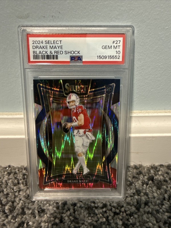 2024 PANINI SELECT - BLACK & RED SHOCK #27 - DRAKE MAYE - PSA 10
