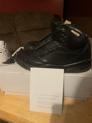 Jordan Retro V 5 Premium Triple Black Size 13 W/box 100% Authentic Raging Bulls