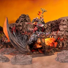 Salamander Clan Lord on Firedrake - Kings of War Mantic 28mm Lizardmen Drake YHP