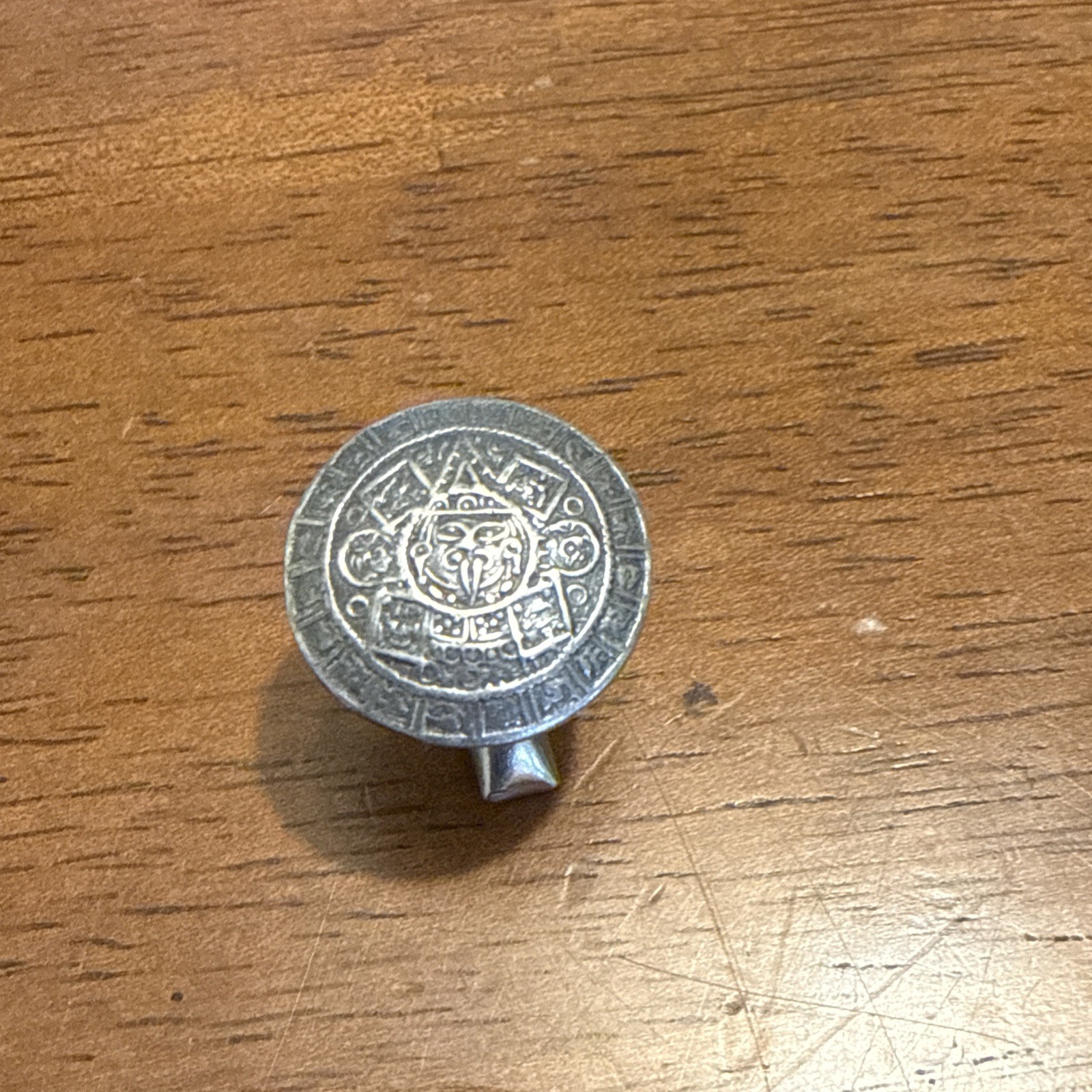 925 Signed Silver Aztec Cuff Link - image 1