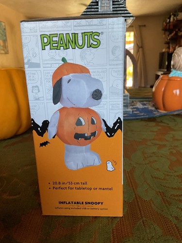 Gemmy Peanuts Halloween Snoopy in Pumpkin Costume 21'' Tall Inflatable Indoor - Picture 6 of 8