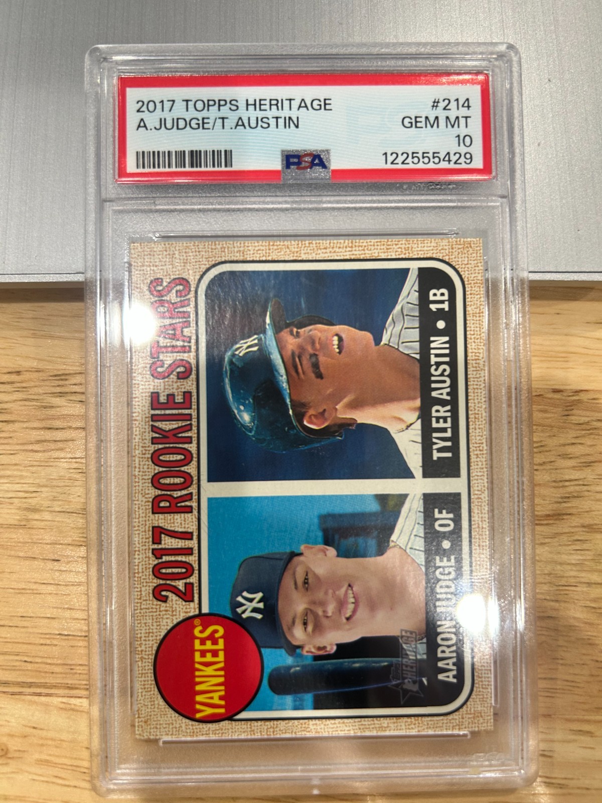 2017 Topps Heritage - Rookie Stars Aaron Judge, Tyler Austin #214 (RC) PSA 10