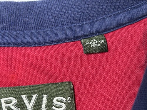 ORVIS Mens Size XL Collared Red, White, Blue Short Sleeve Polo Peru Pima Cotton - Picture 3 of 5