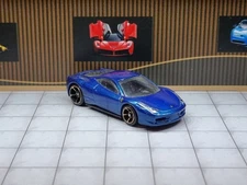 Hot Wheels Ferrari 458 Italia Blue Metallic Gold Rims *RARE*