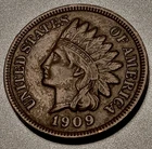■ 1909 INDIAN PENNY ONE CENT ☐ XF