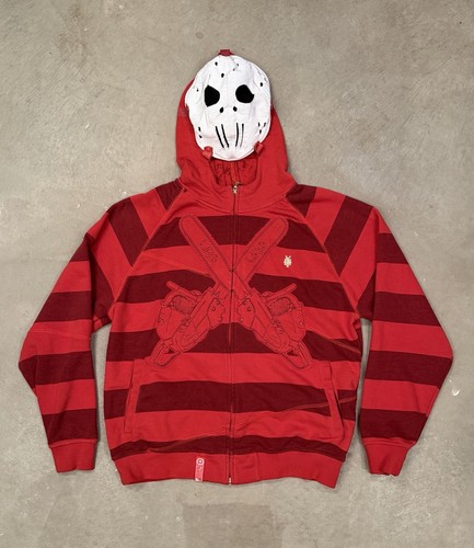 LRG Lifted Research Group Friday The 47th Jason Mask Hoodie Red Men's Size M