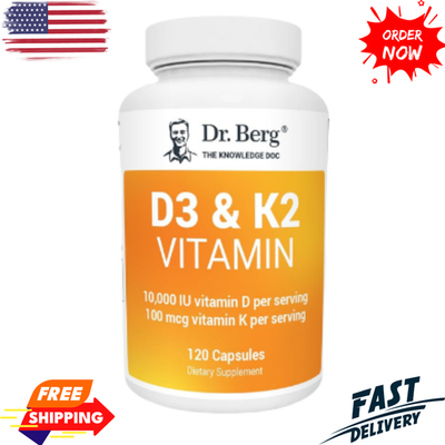 #ad Dr. Berg D3 10000 IU K2 100 mcg with MCT Oil 120 Capsules Bone Health $29.99