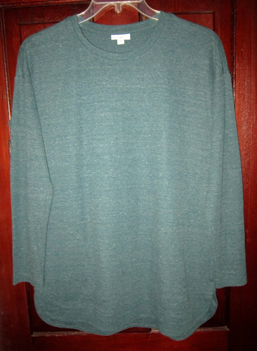 J. Jill S Tall Strick Tunika Top Shirt Oversize Taschen Pullover Baumwolle weich grün