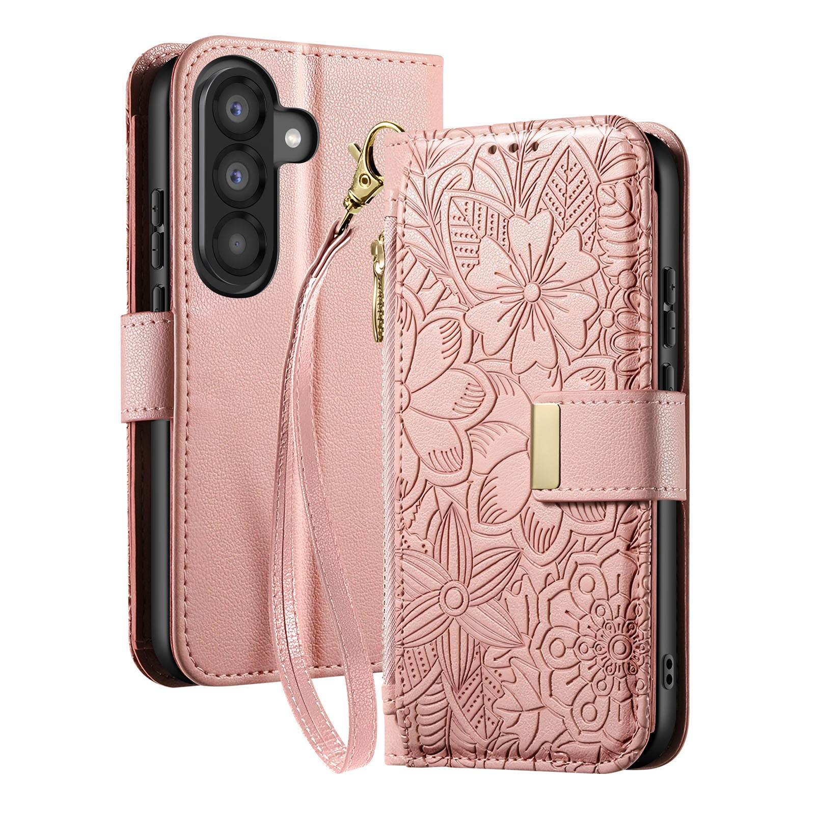 Etui Galaxy A37 avec rangement zippé pour ranger cartes et monnaie