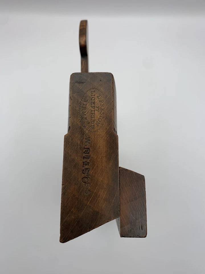 Rare Early Sliding Dovetail Plane - By Edward Preston 77 Lichfield Antique Plane - Image 3 of 4