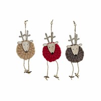 Weihnachtsschmuck Dkd Home Decor Polyester Holz Rentier [3 Pcs] [8 X 3 X 26 C
