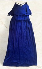 BCBG Haely Blue Maxi Dress Classic with Tie Back