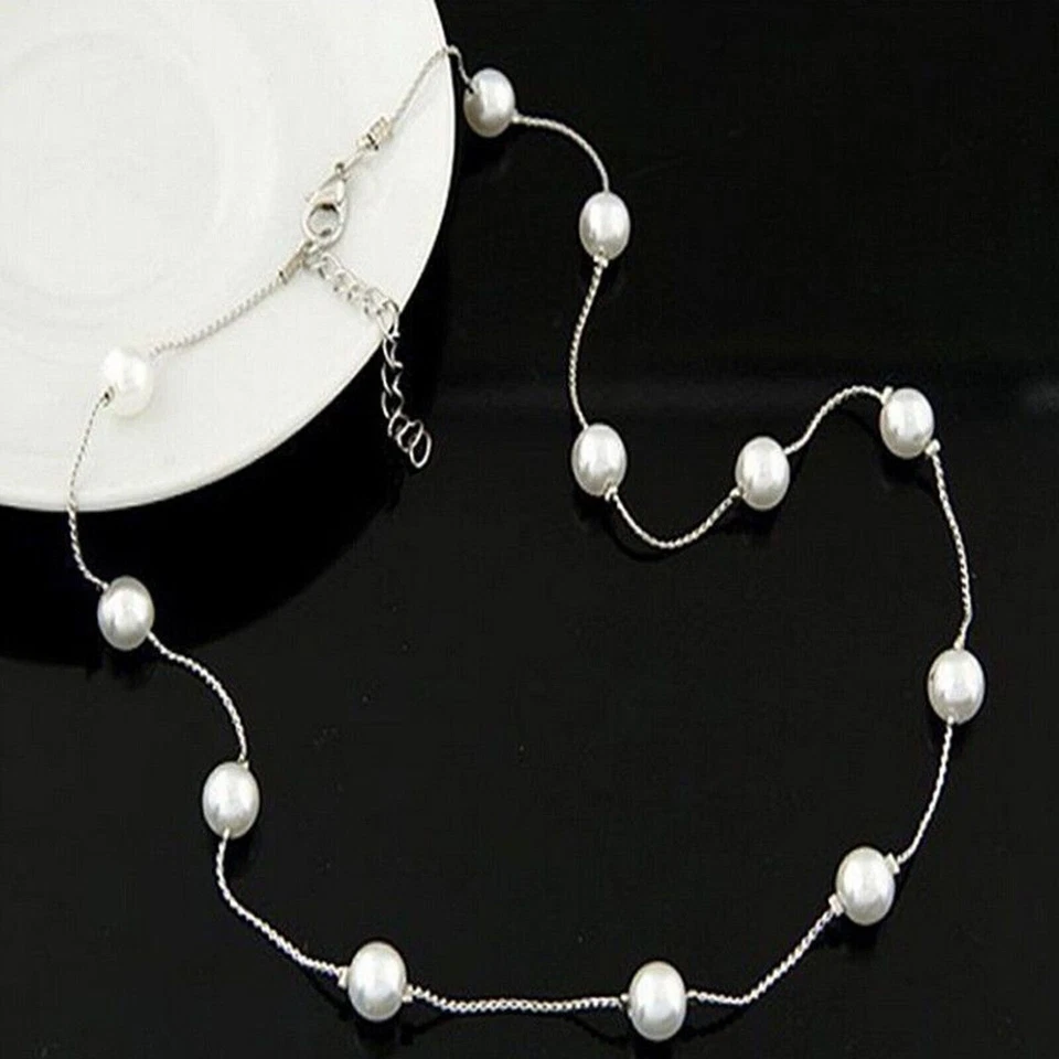 Damen Silber Halskette Schmuck eleganten Charme Geschenk - Bild 4 von 4