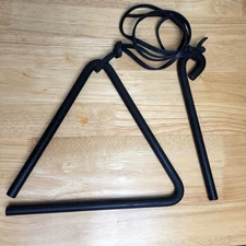 Iron Triangle Rustic Western Dinner Bell With Striker & Leather Attach Strap